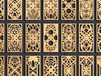 Intra απο ξύλο plywood  Χρώμα wenge 3mm-4mm πάχος - Διακοσμητικό πάνελ κοπής με λέιζερ πακέτο Δίασταση 20x20 cm INTRAFABR-97563379 - Image 1