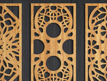 Intra απο ξύλο plywood  Χρώμα wenge 3mm-4mm πάχος - Διακοσμητικό πάνελ κοπής με λέιζερ πακέτο Δίασταση 20x20 cm INTRAFABR-97563379 - Image 3