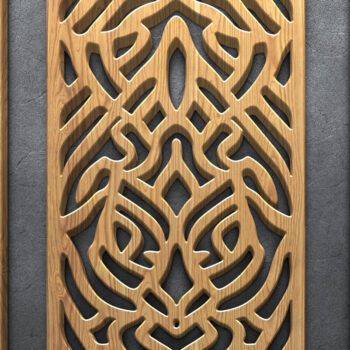 Intra απο ξύλο plywood  Χρώμα wenge 3mm-4mm πάχος - Διακοσμητικό Σετ πάνελ κοπής με λέιζερ Δίασταση 3600x7200 cm INTRAFABR-97563544 - Image 2