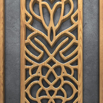 Intra απο ξύλο plywood  Χρώμα wenge 3mm-4mm πάχος - Διακοσμητικό Σετ πάνελ κοπής με λέιζερ Δίασταση 3600x7200 cm INTRAFABR-97563544 - Image 3