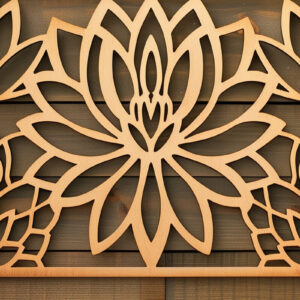 Intra απο ξύλο plywood  Χρώμα wenge 3mm-4mm πάχος - Διακοσμητικό πρότυπο πάνελ κοπής λέιζερ Δίασταση 20x20 cm INTRAFABR-97564708