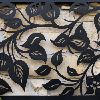 Intra απο ξύλο plywood  Χρώμα wenge 3mm-4mm πάχος - Διακοσμητικό πρότυπο πάνελ κοπής λέιζερ Δίασταση 20x20 cm INTRAFABR-97562656 - Image 1