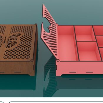 Intra απο ξύλο plywood  Χρώμα wenge 3mm-4mm πάχος - Διακοσμητικό Ξύλινο κουτί κοπής με λέιζερ με καπάκι Δίασταση 200x200 cm INTRAFABR-97562749 - Image 1