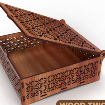 Intra απο ξύλο plywood  Χρώμα wenge 3mm-4mm πάχος - Διακοσμητικό Ξύλινο κουτί δώρου κομμένο με λέιζερ Δίασταση 15x15 cm INTRAFABR-97562569 - Image 1