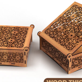 Intra απο ξύλο plywood  Χρώμα wenge 3mm-4mm πάχος - Διακοσμητικό Ξύλινο κουτί δώρου κομμένο με λέιζερ Δίασταση 15x15 cm INTRAFABR-98635939 - Image 1