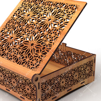 Intra απο ξύλο plywood  Χρώμα wenge 3mm-4mm πάχος - Διακοσμητικό Ξύλινο κουτί δώρου κομμένο με λέιζερ Δίασταση 15x15 cm INTRAFABR-98635939 - Image 4