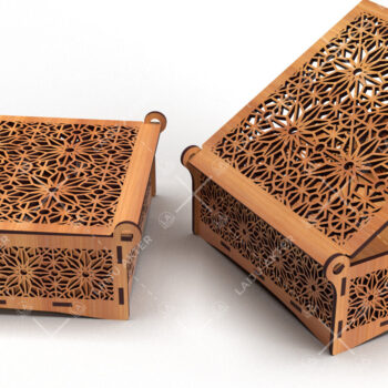 Intra απο ξύλο plywood  Χρώμα wenge 3mm-4mm πάχος - Διακοσμητικό Ξύλινο κουτί δώρου κομμένο με λέιζερ Δίασταση 15x15 cm INTRAFABR-98635939 - Image 5