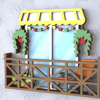 Intra απο ξύλο plywood Χρώμα wenge 3mm-4mm πάχος - Διακοσμητικό Πακέτο Μπαλκονιού με στρώσεις | CNC Δίασταση 20x20 cm INTRAFABR-98692109 - Image 7