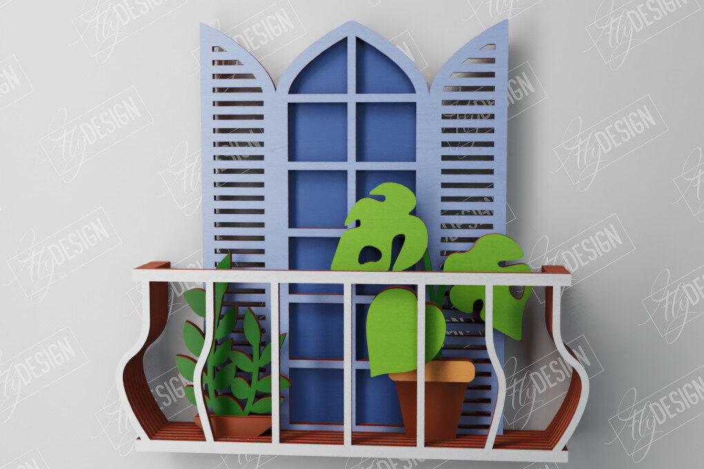 Intra απο ξύλο plywood  Χρώμα wenge 3mm-4mm πάχος - Διακοσμητικό Μπαλκόνι με στρώσεις | Τέχνη τοίχου Δίασταση 40x50 cm INTRAFABR-121326087