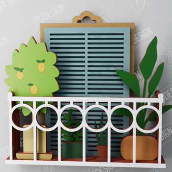 Intra απο ξύλο plywood  Χρώμα wenge 3mm-4mm πάχος - Διακοσμητικό Μπαλκόνι με στρώσεις | Τέχνη τοίχου Δίασταση 40x50 cm INTRAFABR-121326105 - Image 1