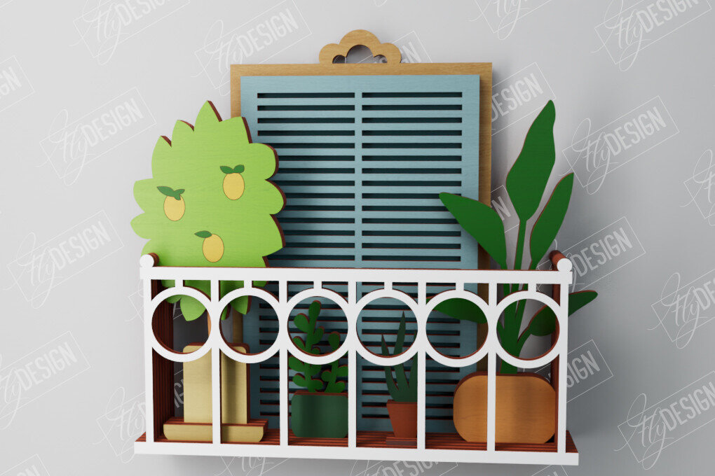 Intra απο ξύλο plywood  Χρώμα wenge 3mm-4mm πάχος - Διακοσμητικό Μπαλκόνι με στρώσεις | Τέχνη τοίχου Δίασταση 40x50 cm INTRAFABR-121326105