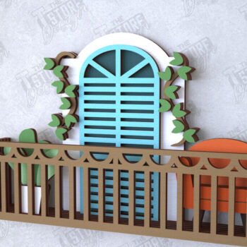 Intra απο ξύλο plywood  Χρώμα wenge 3mm-4mm πάχος - Διακοσμητικό Μπαλκόνι με στρώσεις | Διακόσμηση τοίχου Δίασταση 20x20 cm INTRAFABR-115370555 - Image 1