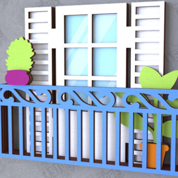 Intra απο ξύλο plywood  Χρώμα wenge 3mm-4mm πάχος - Διακοσμητικό Μπαλκόνι με στρώσεις | Διακόσμηση τοίχου Δίασταση 20x20 cm INTRAFABR-115434229 - Image 1