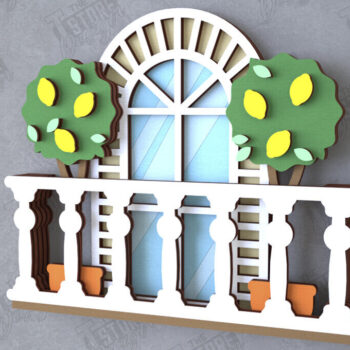 Intra απο ξύλο plywood  Χρώμα wenge 3mm-4mm πάχος - Διακοσμητικό Μπαλκόνι με στρώσεις | Διακόσμηση τοίχου Δίασταση 20x20 cm INTRAFABR-115434245 - Image 1