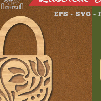 Intra απο ξύλο plywood  Χρώμα wenge 3mm-4mm πάχος - Διακοσμητική Κλειδαριά Διακόσμηση κοπής με λέιζερ 2 Δίασταση 20x20 cm INTRAFABR-115370483 - Image 1