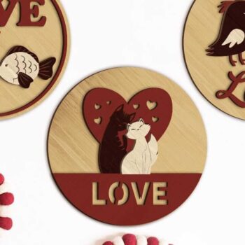 Intra απο ξύλο plywood  Χρώμα wenge 3mm-4mm πάχος - Πρότυπα διακοσμητικών πάνελ τοίχου αγάπης Δίασταση 14x14 cm INTRAFABR-98336637 - Image 1