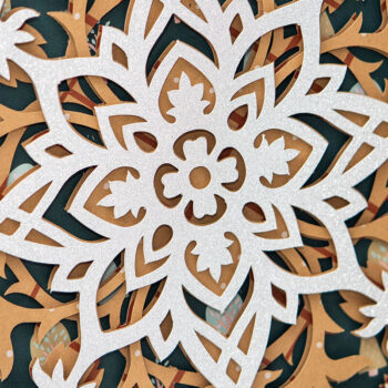 Intra απο ξύλο plywood  Χρώμα wenge 3mm-4mm πάχος - Διακοσμητικό κόψιμο Mandala 3D Layered Δίασταση 4x4 cm INTRAFABR-98635905 - Image 4