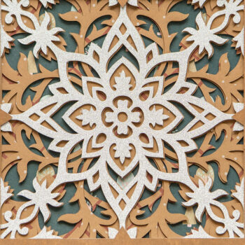 Intra απο ξύλο plywood  Χρώμα wenge 3mm-4mm πάχος - Διακοσμητικό κόψιμο Mandala 3D Layered Δίασταση 4x4 cm INTRAFABR-98635905 - Image 5