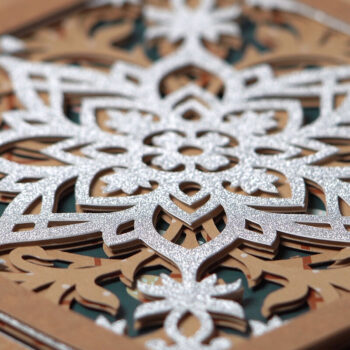 Intra απο ξύλο plywood  Χρώμα wenge 3mm-4mm πάχος - Διακοσμητικό κόψιμο Mandala 3D Layered Δίασταση 4x4 cm INTRAFABR-98635905 - Image 8