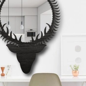 Intra απο ξύλο plywood  Χρώμα wenge 3mm-4mm πάχος - Διακοσμητικό Πλαίσιο Καθρέφτη Δέσμη κοπής Laser Δίασταση 30x30 cm INTRAFABR-9044074 - Image 3