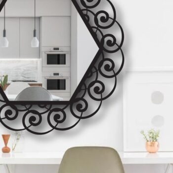 Intra απο ξύλο plywood  Χρώμα wenge 3mm-4mm πάχος - Διακοσμητικό Πλαίσιο Καθρέφτη Δέσμη κοπής Laser Δίασταση 30x30 cm INTRAFABR-9044074 - Image 5