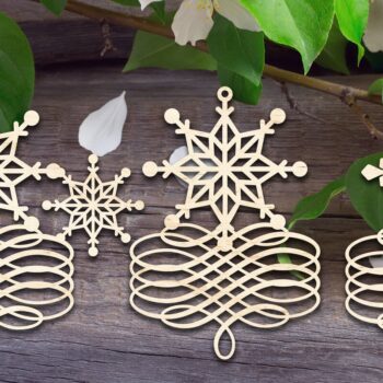 Intra απο ξύλο plywood  Χρώμα wenge 3mm-4mm πάχος - Διακοσμητικό Στολίδι V1 Δίασταση 6x6 cm INTRAFABR-93545096 - Image 1