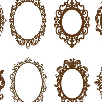 Intra απο ξύλο plywood  Χρώμα wenge 3mm-4mm πάχος - Διακοσμητικό Οβάλ Πλαίσιο Καθρέφτη Κοπή Laser Δίασταση 20x25 cm INTRAFABR-66900284 - Image 1