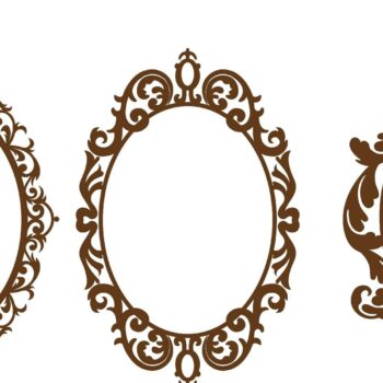 Intra απο ξύλο plywood  Χρώμα wenge 3mm-4mm πάχος - Διακοσμητικό Οβάλ Πλαίσιο Καθρέφτη Κοπή Laser Δίασταση 20x25 cm INTRAFABR-66900284 - Image 2