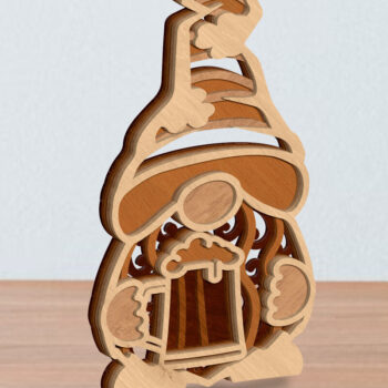 Intra απο ξύλο plywood  Χρώμα wenge 3mm-4mm πάχος - Διακοσμητικό Patricks Day Gnome, κομμένο Δίασταση 34x7 cm INTRAFABR-98389215 - Image 1