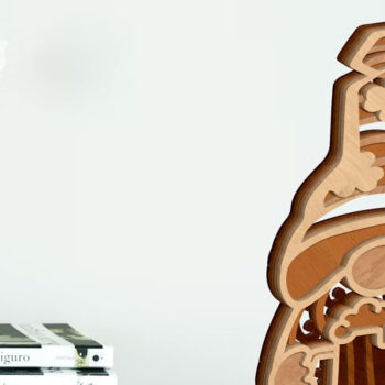 Intra απο ξύλο plywood  Χρώμα wenge 3mm-4mm πάχος - Διακοσμητικό Patricks Day Gnome, κομμένο Δίασταση 34x7 cm INTRAFABR-98389215 - Image 2