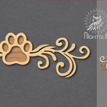 Intra απο ξύλο plywood  Χρώμα wenge 3mm-4mm πάχος - Διακοσμητική διακόσμηση κοπής με λέιζερ ποδιών 3 Δίασταση 20x20 cm INTRAFABR-105276883 - Image 1