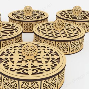 Intra απο ξύλο plywood  Χρώμα wenge 3mm-4mm πάχος - Διακοσμητικό στρογγυλό κουτί Αρχεία Δίασταση 180x180 cm INTRAFABR-119069336