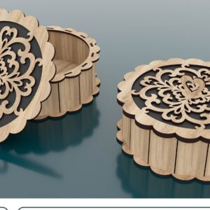 Intra απο ξύλο plywood  Χρώμα wenge 3mm-4mm πάχος - Διακοσμητικό στρογγυλό κουτί δώρου Δίασταση 180x180 cm INTRAFABR-98635996