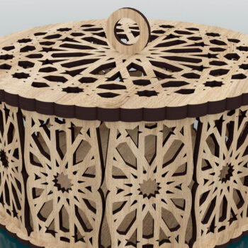 Intra απο ξύλο plywood  Χρώμα wenge 3mm-4mm πάχος - Διακοσμητικό στρογγυλό ξύλινο κουτί δώρου Αρχεία Δίασταση 165x165 cm INTRAFABR-98389512 - Image 3