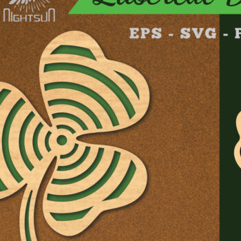 Intra απο ξύλο plywood  Χρώμα wenge 3mm-4mm πάχος - Διακοσμητικό κομμένο με λέιζερ τριφύλλι διακόσμηση Δίασταση 20x20 cm INTRAFABR-98389154 - Image 1
