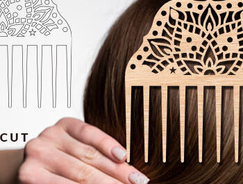 Intra απο ξύλο plywood  Χρώμα wenge 3mm-4mm πάχος - Διακοσμητικές πλαϊνές χτένες μαλλιών με λέιζερ Δίασταση 20x20 cm INTRAFABR-97562133 - Image 1