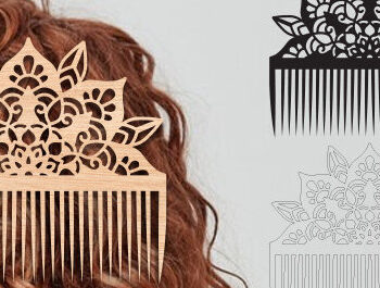 Intra απο ξύλο plywood  Χρώμα wenge 3mm-4mm πάχος - Διακοσμητικές πλαϊνές χτένες μαλλιών με λέιζερ Δίασταση 20x20 cm INTRAFABR-97562257 - Image 1