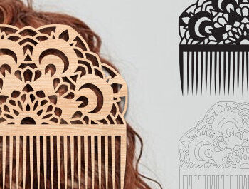 Intra απο ξύλο plywood  Χρώμα wenge 3mm-4mm πάχος - Διακοσμητικές πλαϊνές χτένες μαλλιών με λέιζερ Δίασταση 20x20 cm INTRAFABR-97562272 - Image 1