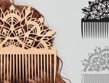 Intra απο ξύλο plywood  Χρώμα wenge 3mm-4mm πάχος - Διακοσμητικές πλαϊνές χτένες μαλλιών με λέιζερ Δίασταση 20x20 cm INTRAFABR-97562335 - Image 1