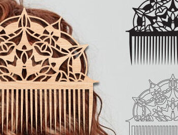 Intra απο ξύλο plywood  Χρώμα wenge 3mm-4mm πάχος - Διακοσμητικές πλαϊνές χτένες μαλλιών με λέιζερ Δίασταση 20x20 cm INTRAFABR-97562368 - Image 1