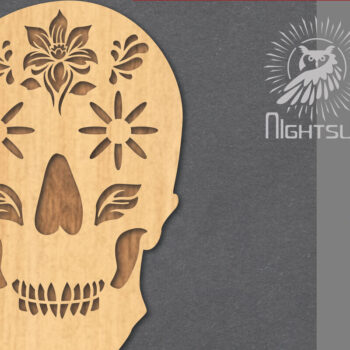 Intra απο ξύλο plywood  Χρώμα wenge 3mm-4mm πάχος - Διακοσμητικό διακοσμητικό κοπής με λέιζερ κρανίου 3 Δίασταση 20x20 cm INTRAFABR-97562451 - Image 1