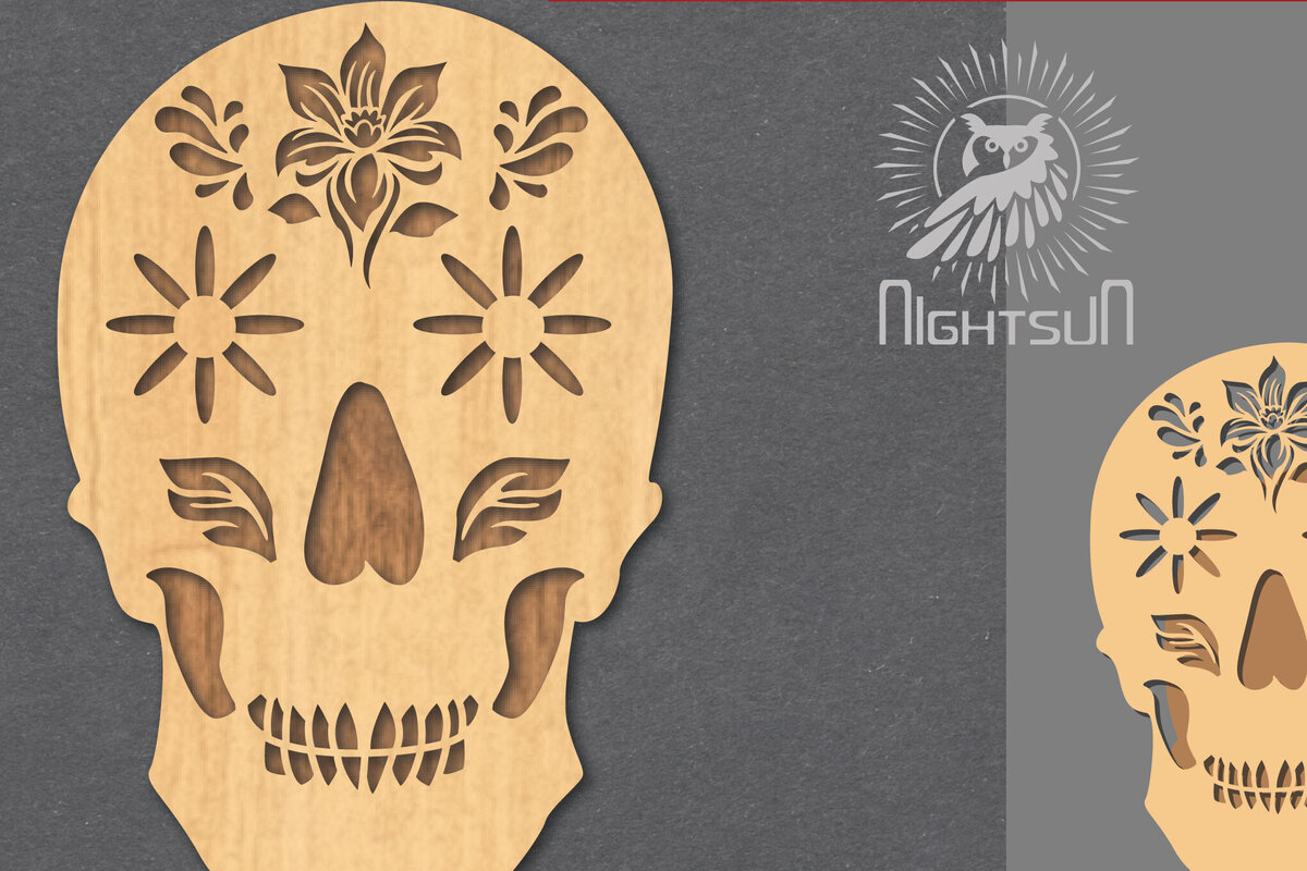 Intra απο ξύλο plywood  Χρώμα wenge 3mm-4mm πάχος - Διακοσμητικό διακοσμητικό κοπής με λέιζερ κρανίου 3 Δίασταση 20x20 cm INTRAFABR-97562451