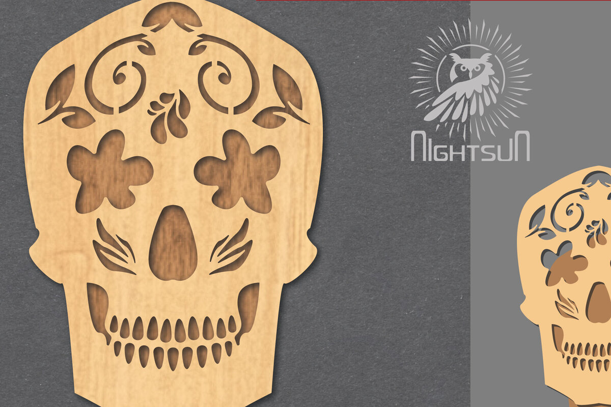 Intra απο ξύλο plywood  Χρώμα wenge 3mm-4mm πάχος - Διακοσμητικό διάκοσμο κοπής με λέιζερ κρανίου 4 Δίασταση 20x20 cm INTRAFABR-97562484