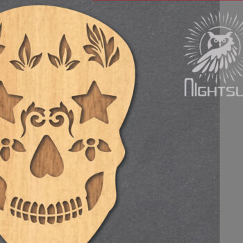 Intra απο ξύλο plywood  Χρώμα wenge 3mm-4mm πάχος - Διακοσμητικό διακοσμητικό κοπής με λέιζερ κρανίου 5 Δίασταση 20x20 cm INTRAFABR-97561752 - Image 1