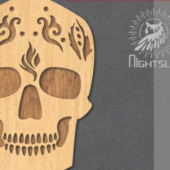 Intra απο ξύλο plywood  Χρώμα wenge 3mm-4mm πάχος - Διακοσμητικό διακοσμητικό κοπής με λέιζερ κρανίου 6 Δίασταση 20x20 cm INTRAFABR-97561783 - Image 1