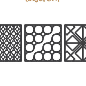 Intra απο ξύλο plywood  Χρώμα wenge 3mm-4mm πάχος - Διακοσμητικό τετράγωνο Lasercut Δίασταση 30x20 cm INTRAFABR-97562056