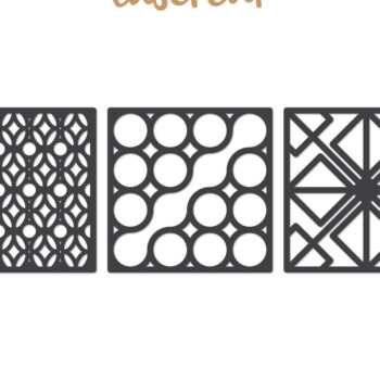 Intra απο ξύλο plywood  Χρώμα wenge 3mm-4mm πάχος - Διακοσμητικό τετράγωνο Lasercut Δίασταση 30x20 cm INTRAFABR-97562056 - Image 1