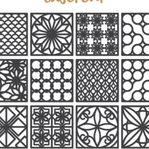 Intra απο ξύλο plywood  Χρώμα wenge 3mm-4mm πάχος - Διακοσμητικό τετράγωνο Lasercut Δίασταση 30x20 cm INTRAFABR-97561302