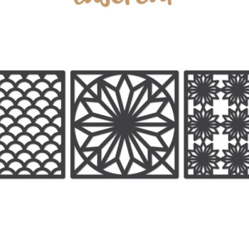 Intra απο ξύλο plywood  Χρώμα wenge 3mm-4mm πάχος - Διακοσμητικό τετράγωνο Lasercut Δίασταση 30x20 cm INTRAFABR-97561302 - Image 2