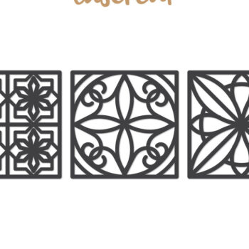 Intra απο ξύλο plywood  Χρώμα wenge 3mm-4mm πάχος - Διακοσμητικό τετράγωνο Lasercut Δίασταση 30x20 cm INTRAFABR-97561302 - Image 5